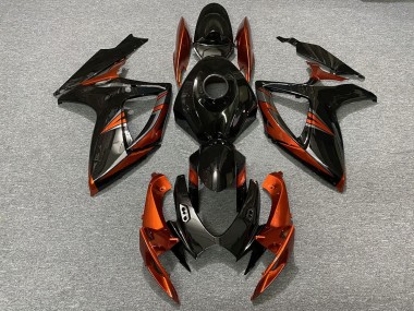 2006-2007 Black and Burnt Orange Suzuki GSXR 600-750 Fairings for Sale