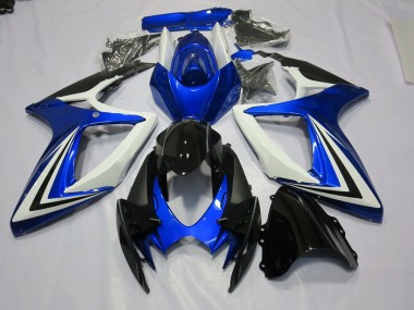 2006-2007 Blue Black and White Suzuki GSXR 600-750 Fairings for Sale