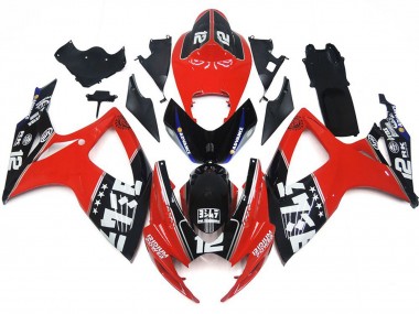 2006-2007 Custom Red and Black Suzuki GSXR 600-750 Fairings for Sale