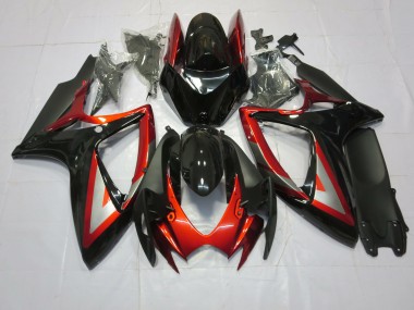 2006-2007 Deep Red Black Suzuki GSXR 600-750 Fairings for Sale