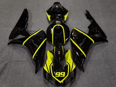 2006-2007 Gloss Black and Bright Yellow Honda CBR1000RR Fairings for Sale