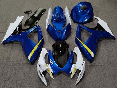 2006-2007 Gloss Blue White and Yellow Suzuki GSXR 600-750 Fairings for Sale