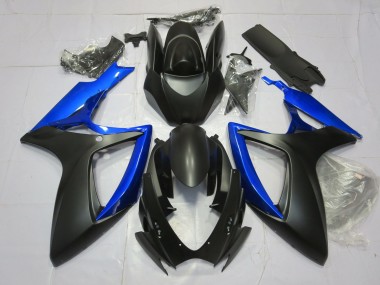 2006-2007 Gloss Blue and Matte Black Suzuki GSXR 600-750 Fairings for Sale