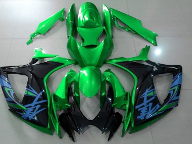 2006-2007 Gloss Green & Black Suzuki GSXR 600-750 Fairings for Sale