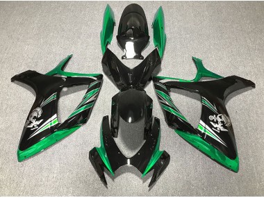 2006-2007 Gloss Green and Black Design Suzuki GSXR 600-750 Fairings for Sale