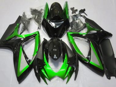 2006-2007 Gloss Green and Black Suzuki GSXR 600-750 Fairings for Sale