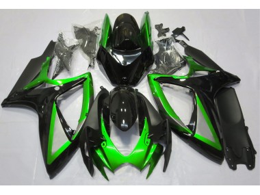 2006-2007 Gloss Green and Black Suzuki GSXR 600-750 Fairings for Sale