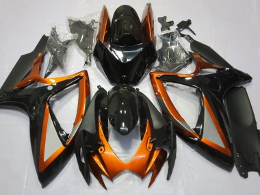 2006-2007 Gloss Orange and Black Suzuki GSXR 600-750 Fairings for Sale