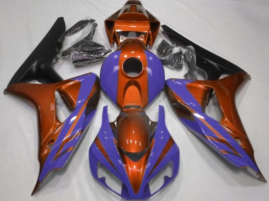 2006-2007 Gloss Orange and Dark Blue Honda CBR1000RR Fairings for Sale