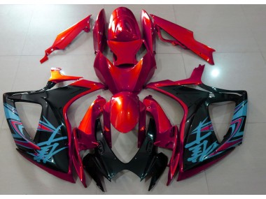 2006-2007 Gloss Red & Black Suzuki GSXR 600-750 Fairings for Sale