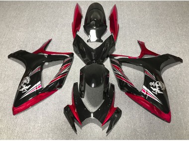 2006-2007 Gloss Red and Black Design Suzuki GSXR 600-750 Fairings for Sale