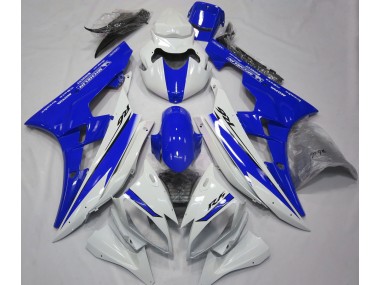 2006-2007 Gloss White and Blue Yamaha R6 Fairings for Sale