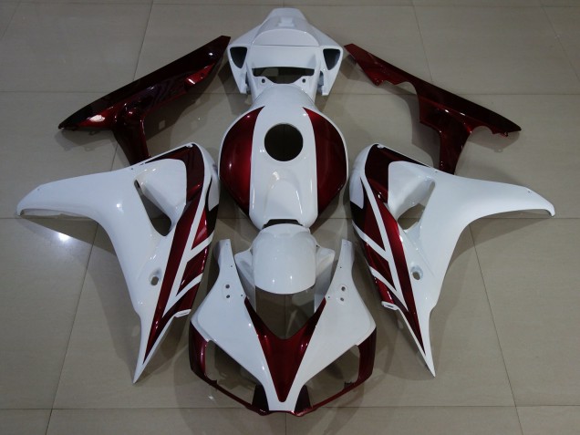 2006-2007 Gloss White and Deep Red Honda CBR1000RR Fairings for Sale