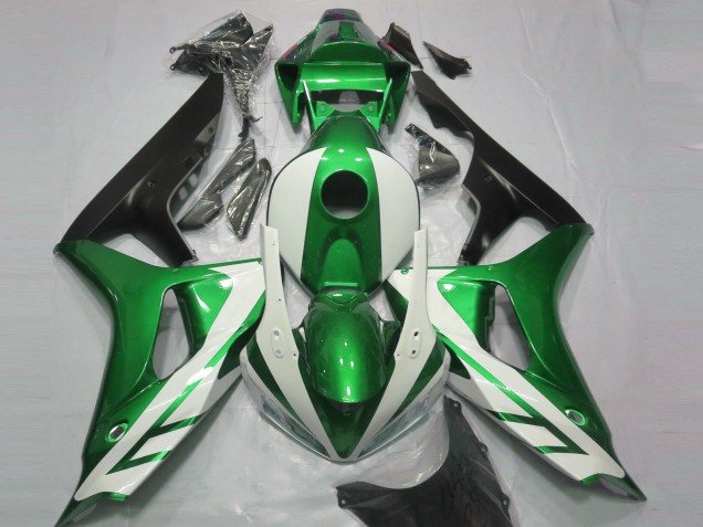 2006-2007 Gloss White and Green Honda CBR1000RR Fairings for Sale