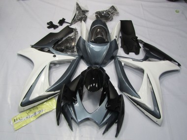 2006-2007 Grey and White Suzuki GSXR 600-750 Fairings for Sale