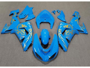 2006-2007 Light Blue & Gold Kawasaki ZX10R Fairings for Sale