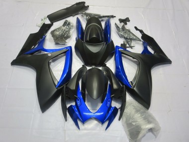 2006-2007 Matte Black Gloss Blue Suzuki GSXR 600-750 Fairings for Sale