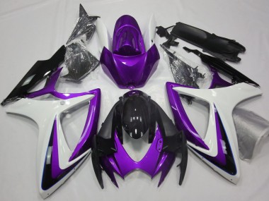 2006-2007 Purple & White Debadged Suzuki GSXR 600-750 Fairings for Sale