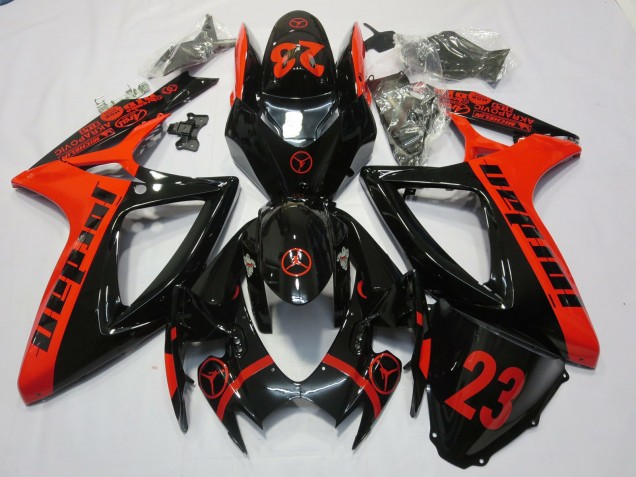 2006-2007 Red Jordan Suzuki GSXR 600-750 Fairings for Sale