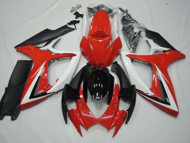 2006-2007 Red and White Suzuki GSXR 600-750 Fairings for Sale