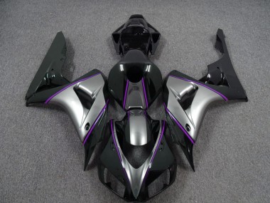 2006-2007 Silver with Dark Purple Pin Stripe Honda CBR1000RR Fairings for Sale