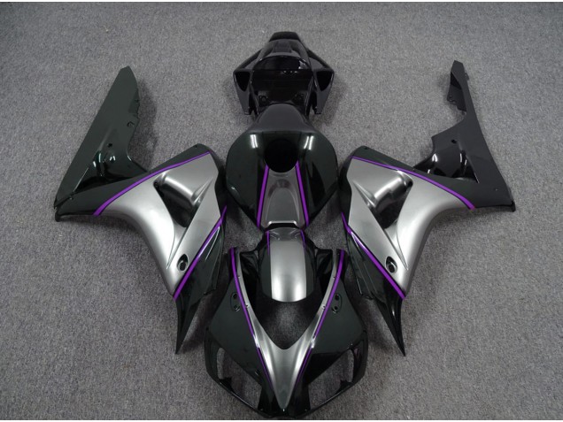 2006-2007 Silver with Dark Purple Pin Stripe Honda CBR1000RR Fairings for Sale