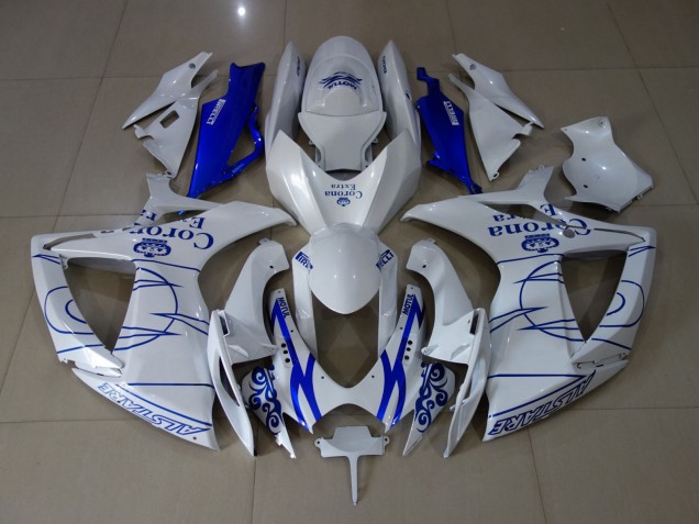 2006-2007 White Corona Suzuki GSXR 600-750 Fairings for Sale