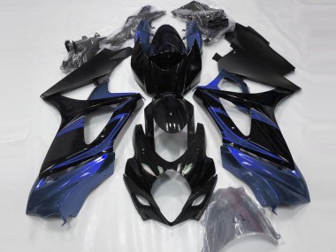 2007-2008 Blue and Gloss Black Suzuki GSXR 1000 Fairings for Sale