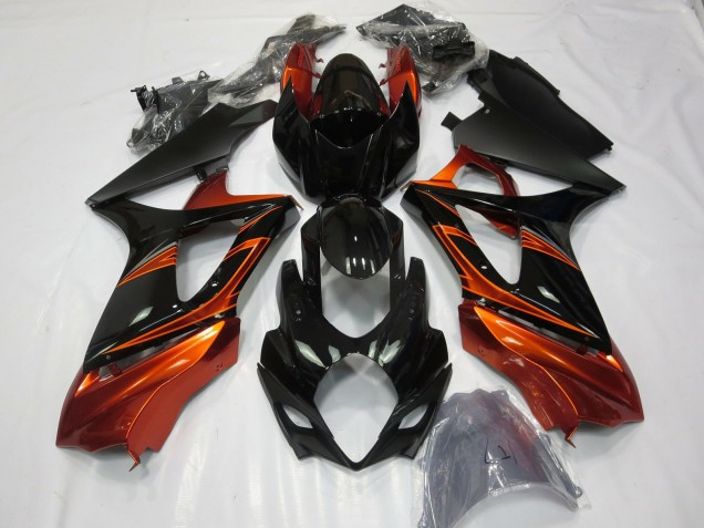 2007-2008 Burnt Orange and Black Suzuki GSXR 1000 Fairings for Sale