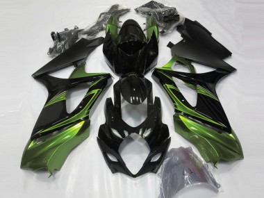 2007-2008 Electric Green and Gloss Black Suzuki GSXR 1000 Fairings for Sale