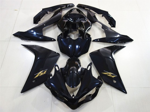 2007-2008 Gloss Black Gold Yamaha R1 Fairings for Sale