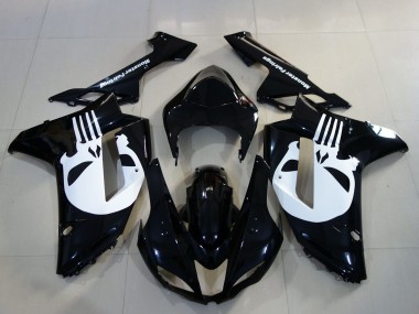 2007-2008 Gloss Black & Skull Kawasaki ZX6R Fairings for Sale