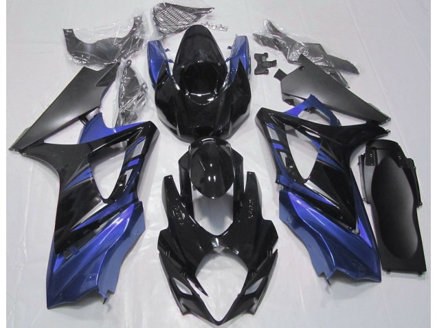 2007-2008 Gloss Black and Blue Suzuki GSXR 1000 Fairings for Sale