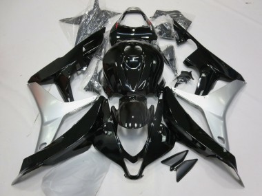 2007-2008 Gloss Black and Silver Honda CBR600RR Fairings for Sale