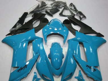 2007-2008 Gloss Light Blue Kawasaki ZX6R Fairings for Sale