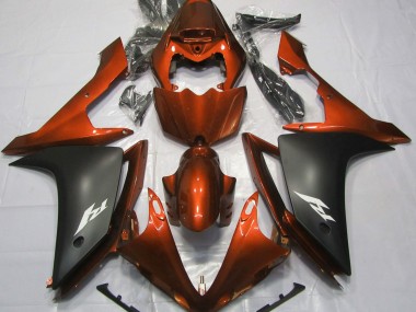 2007-2008 Gloss Orange and Black Yamaha R1 Fairings for Sale