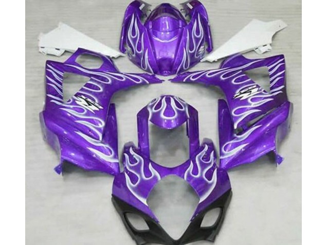 2007-2008 Gloss Purple and White Flame Suzuki GSXR 1000 Fairings for Sale