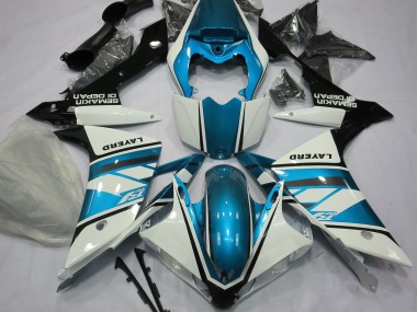 2007-2008 Gloss White and Light Blue Yamaha R1 Fairings for Sale