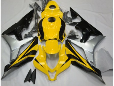 2007-2008 Gloss Yellow Silver and Black Honda CBR600RR Fairings for Sale