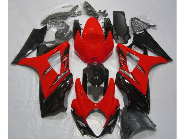 2007-2008 Lava Red and Black Suzuki GSXR 1000 Fairings for Sale