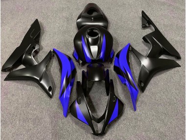 2007-2008 Matte Black & Blue Design Honda CBR600RR Fairings for Sale