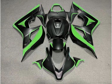 2007-2008 Matte Black & Green Honda CBR600RR Fairings for Sale