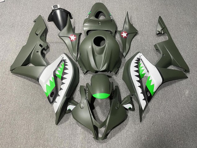 2007-2008 Matte Green & LightGreen Shark Honda CBR600RR Fairings for Sale