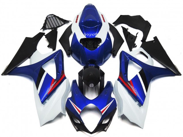 2007-2008 OEM Style Gloss Blue and White Red Suzuki GSXR 1000 Fairings for Sale