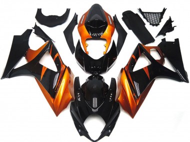 2007-2008 Orange and Gloss Black Style Suzuki GSXR 1000 Fairings for Sale