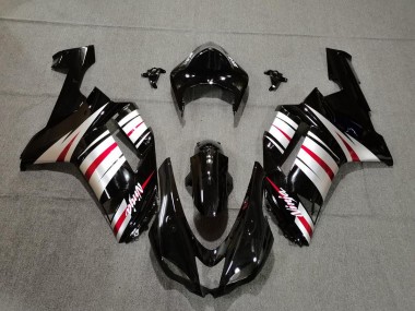 2007-2008 Red Silver and Black Kawasaki ZX6R Fairings for Sale