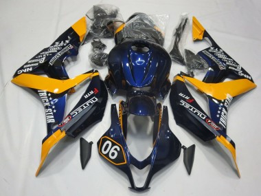 2007-2008 Special Deep Blue and Yellow Honda CBR600RR Fairings for Sale