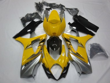 2007-2008 Yellow Silver Suzuki GSXR 1000 Fairings for Sale