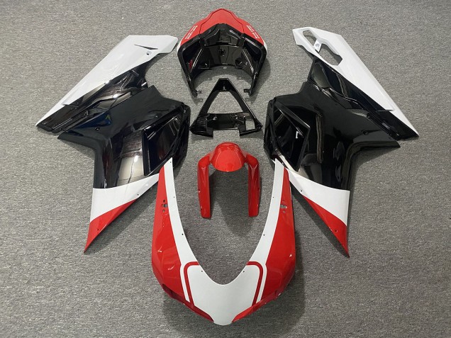 2007-2012 Gloss Red White and Black Ducati 848 1098 1198 Fairings for Sale