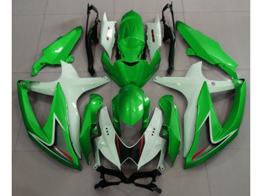 2008-2010 Gloss Green & White Suzuki GSXR 600-750 Fairings for Sale